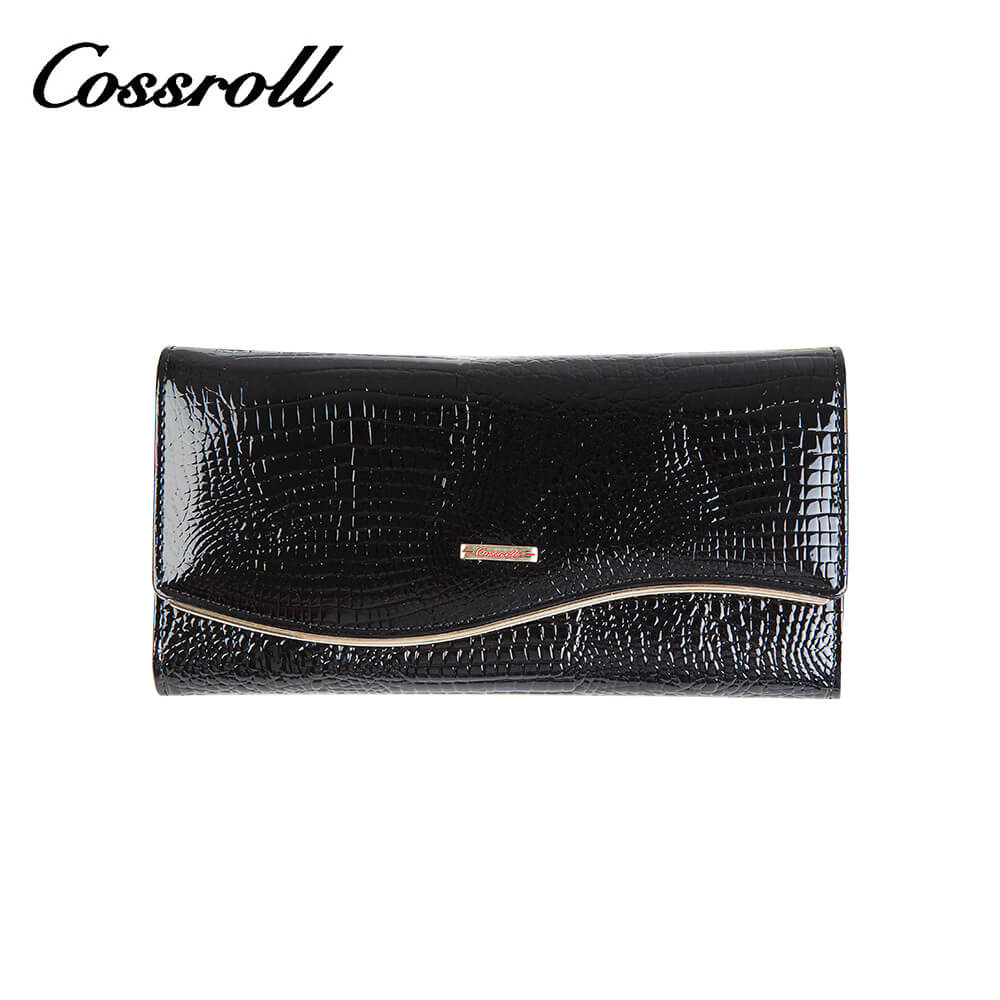 Crocodile Envelop Women Long Patent Leather Wallets Manufacturer