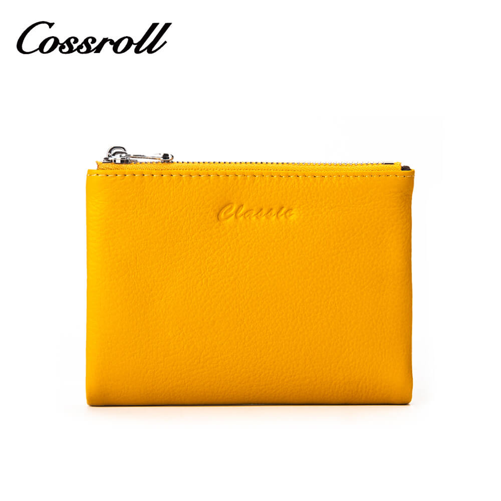 Cossroll Double Zip Short Real Leather Wallet Manufacturer