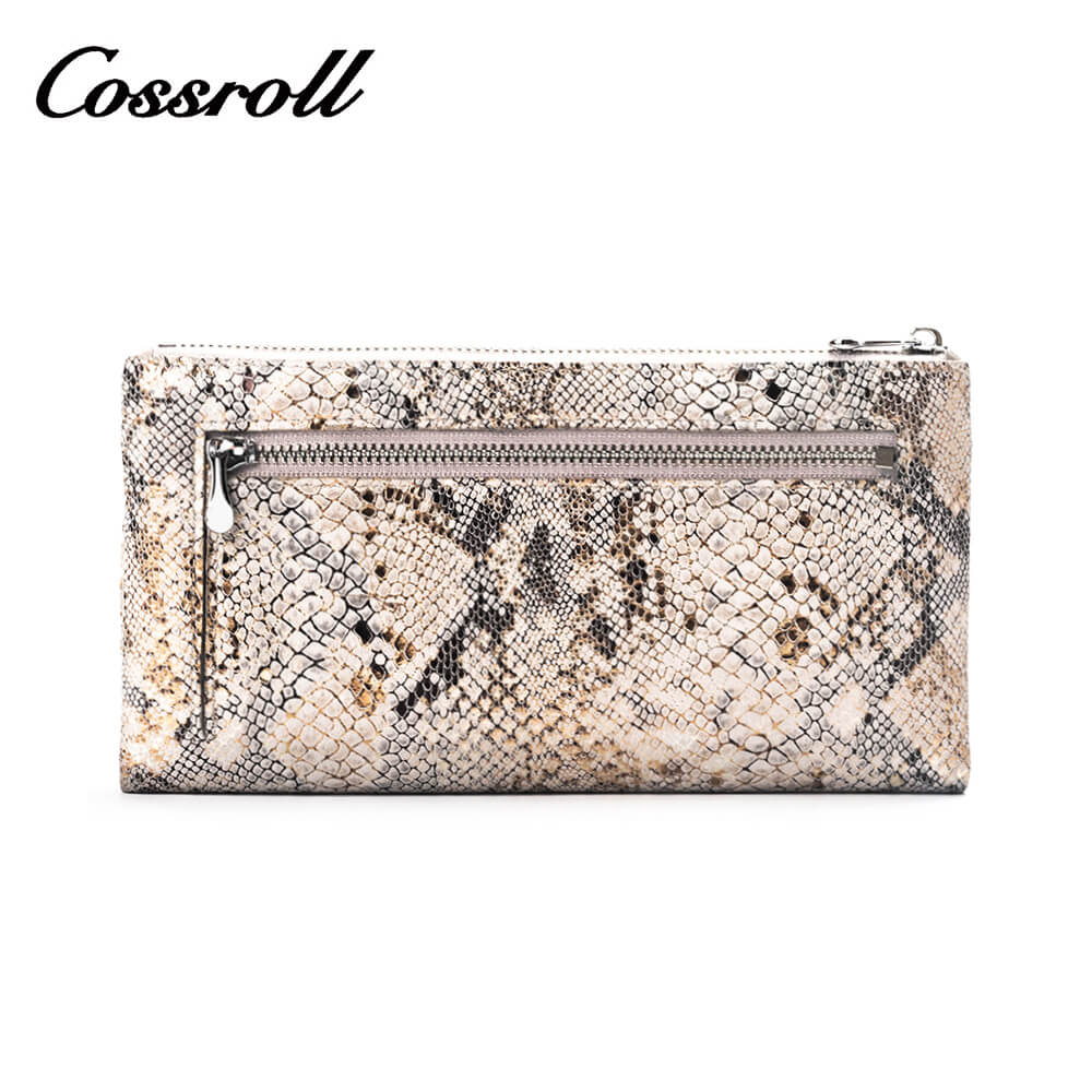 Cossroll Snakeskin Print Lambskin Leather Wallets Manufacturer