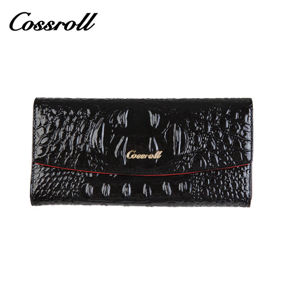 Cossroll Crocodile Lady Long Patent Leather Wallets Manufacturer