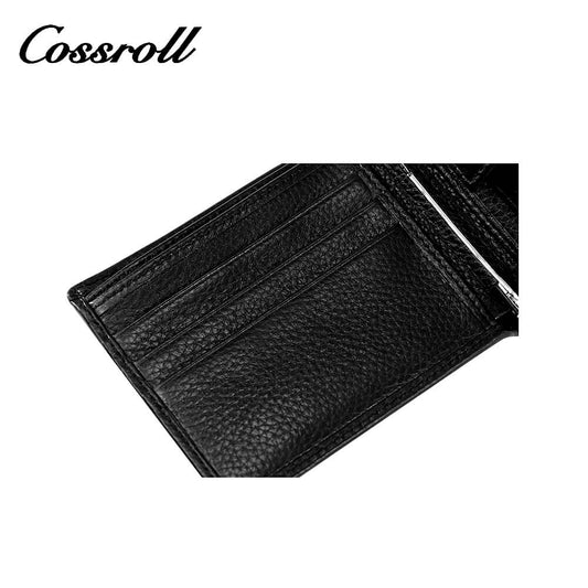 Bifold Cowhide Lychee Leather Short Wallets For Men Wholesale Cossroll