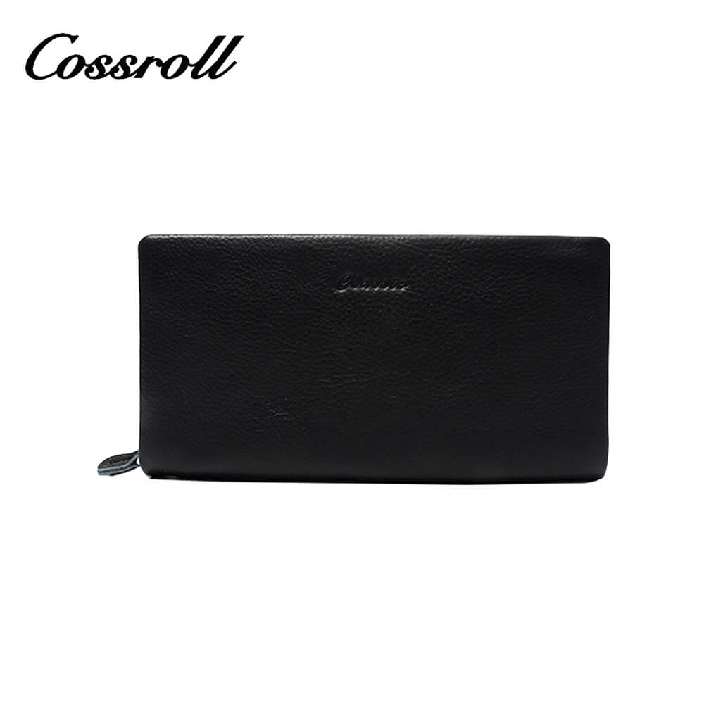 Large Leather Wallet Manufacturer Double Zipper