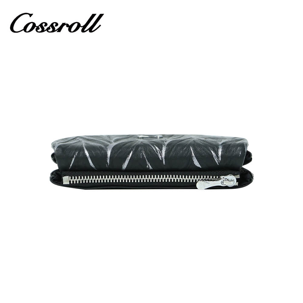 Cossroll Women Bifold Short  Cowhide Leather Wallets Manufactuer