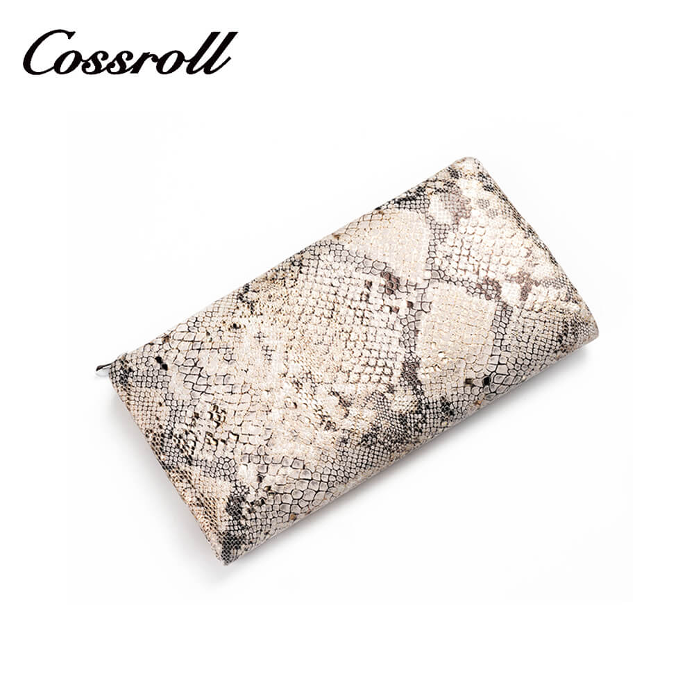 Cossroll Snakeskin Print Lambskin Leather Wallets Manufacturer