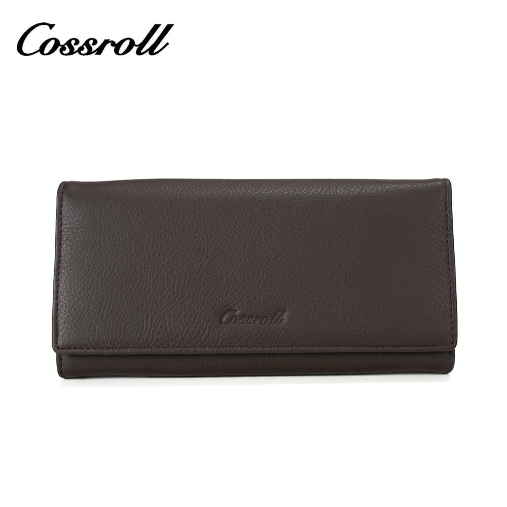 Women Long Cowhide Lychee Leather Wallet Manufacturer