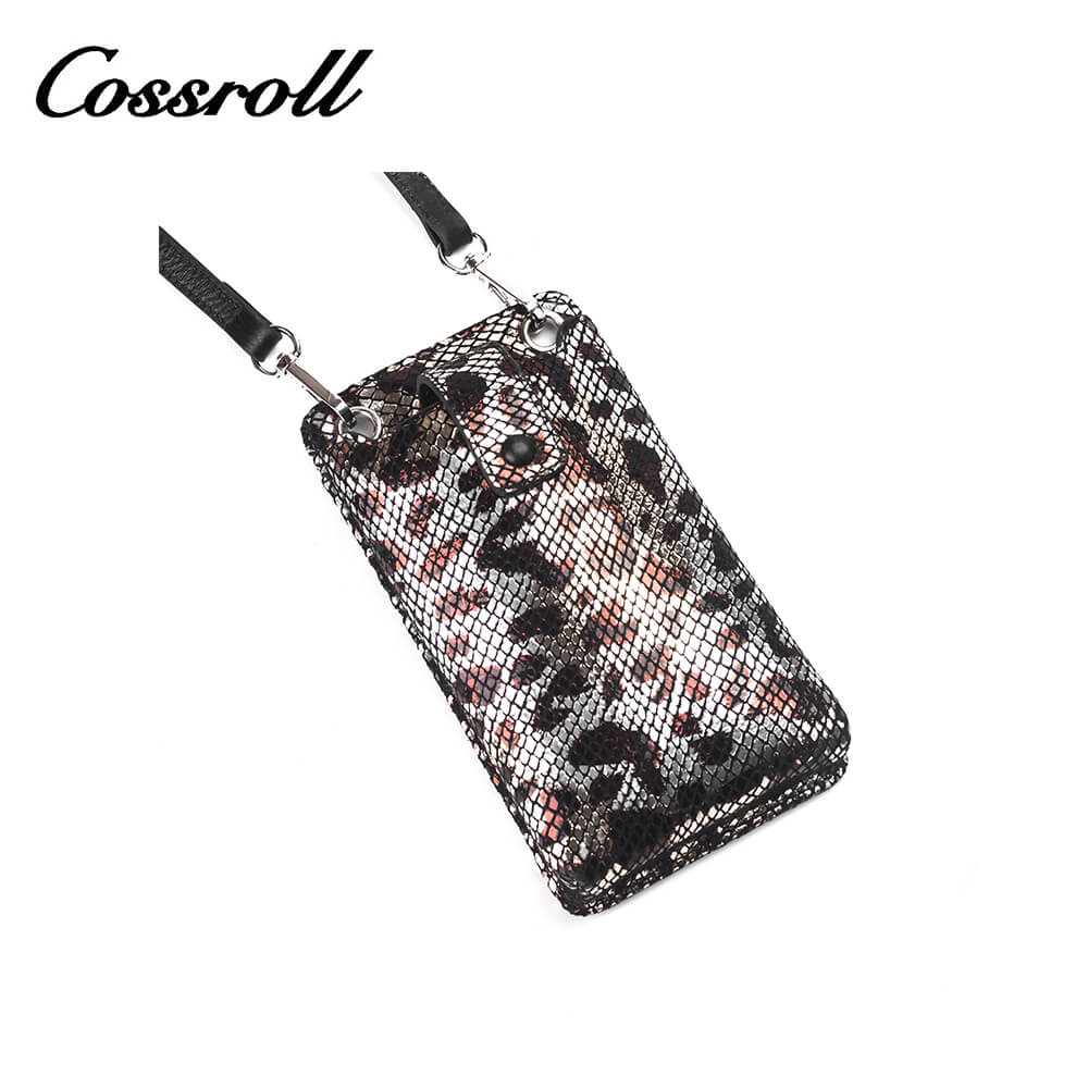 Cossroll Snakeskin Cowhide Leather Crossbody Phone Bag Manufacturer