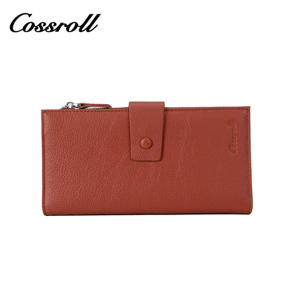 Women Cowhide Lychee Long Leather Wallet Manufacturer