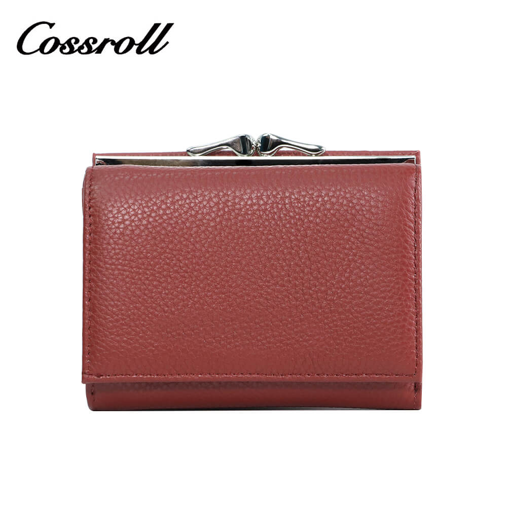 Cossroll Women Leather Coin Purse Trifold Short Wallets Wholesale Manufacturer