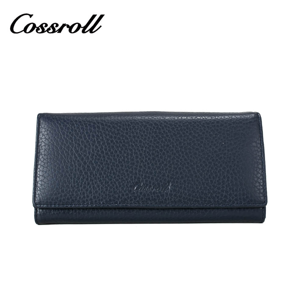 Women Long Lychee Cowhide Leather Wallet Manufacturer