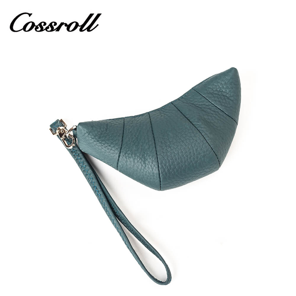 Croissant Leather Coin Purse Wristlet Manufacturer