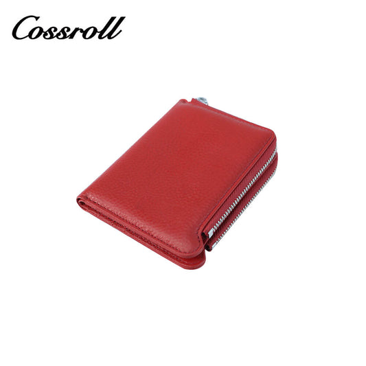 Cossroll Small Bifold Cowhide Leather Wallets Manfacturer Wholesaler