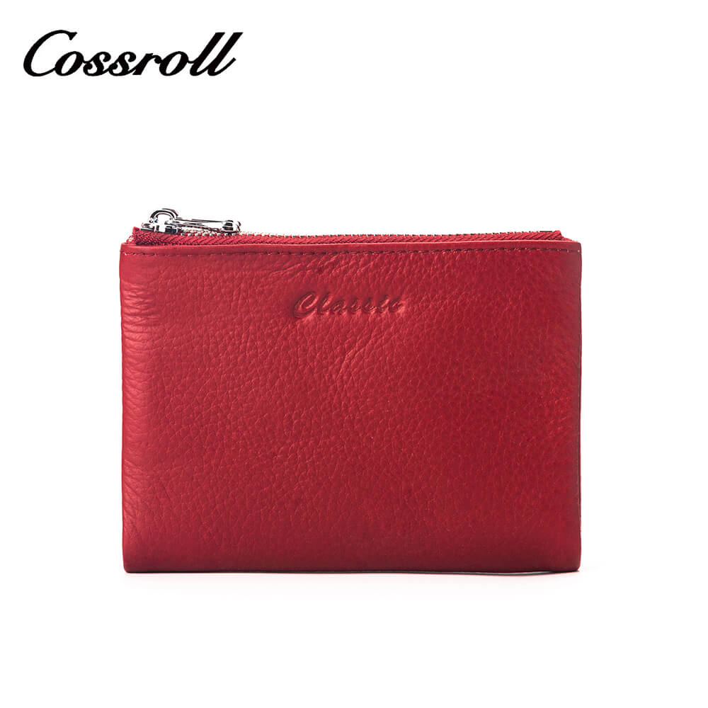 Cossroll Double Zip Short Real Leather Wallet Manufacturer