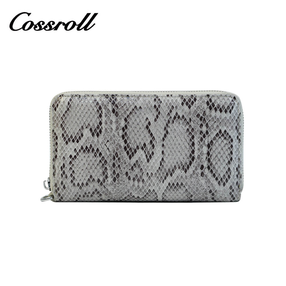 Cossroll Python Print Zipper Leather Wallets Manfacturer Wholesaler