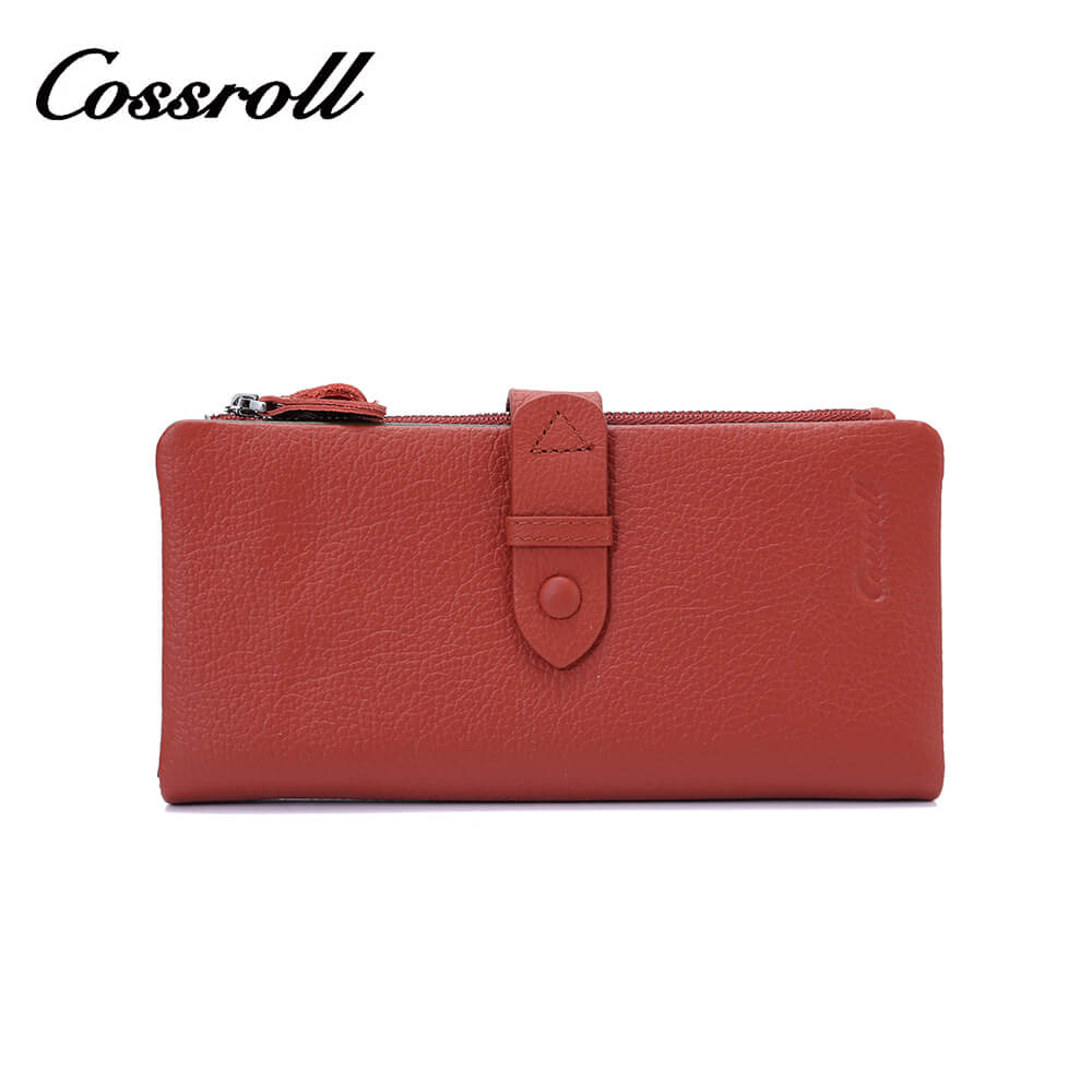 Women Cowhide Lychee Long Leather Wallet Manufacturer