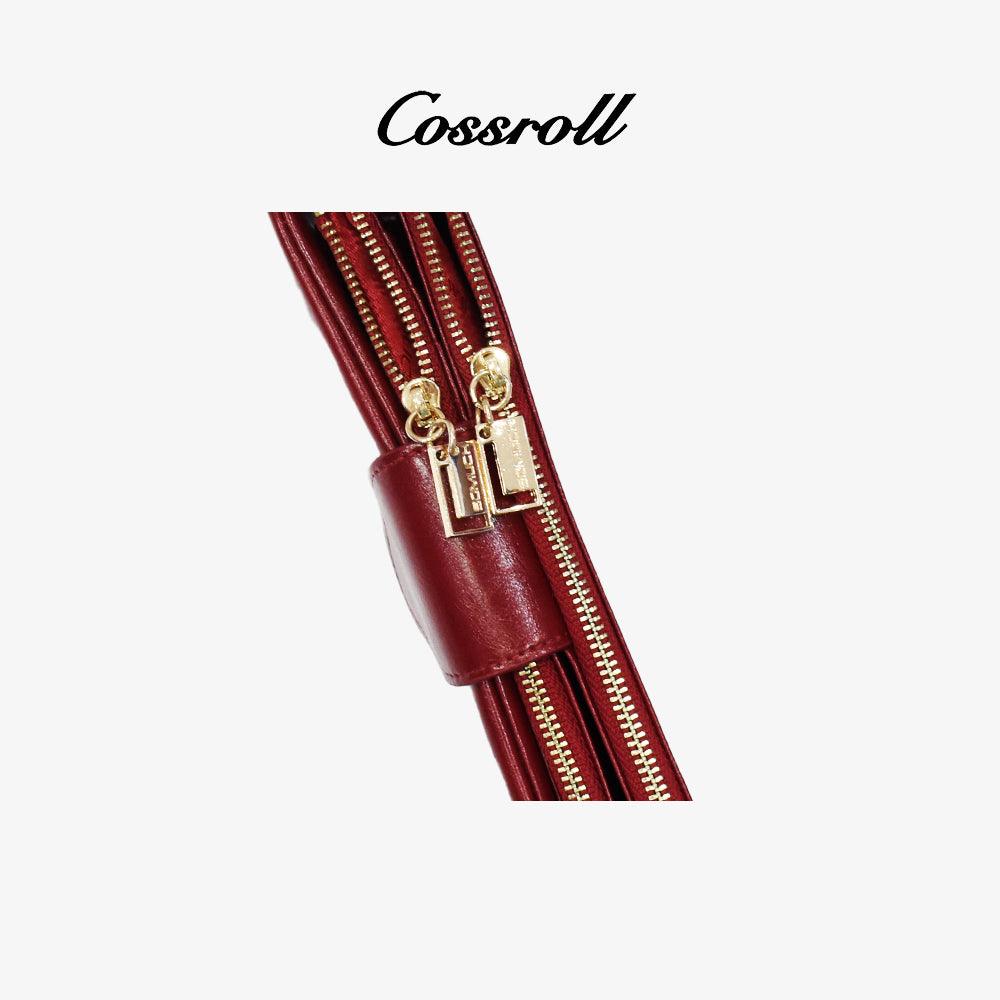 PU Leather Bifold Zipper Wallets For Ladies - cossroll.leather