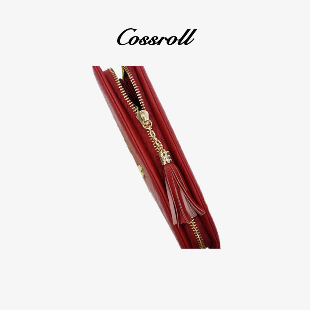 Leather Long Wallet With Tassel Customized Wholesale - cossroll.leather