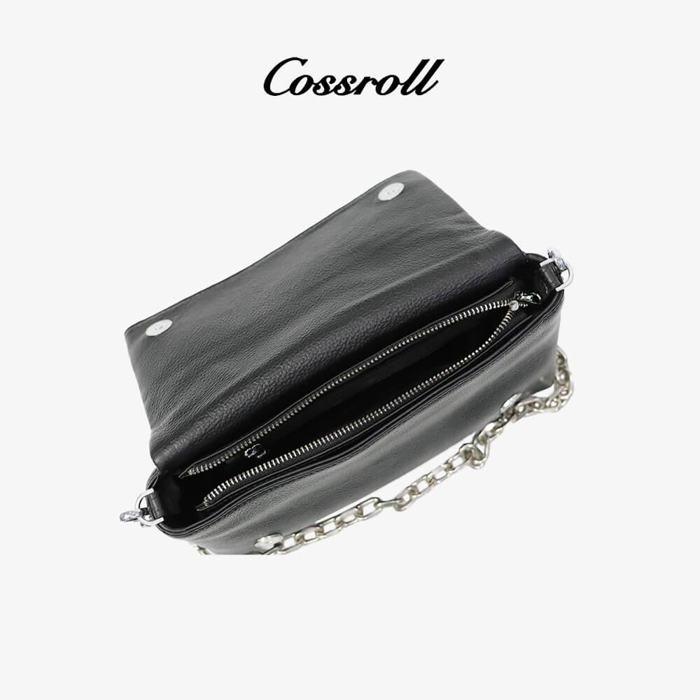 Crossbody Leather Bag With Chain Customized