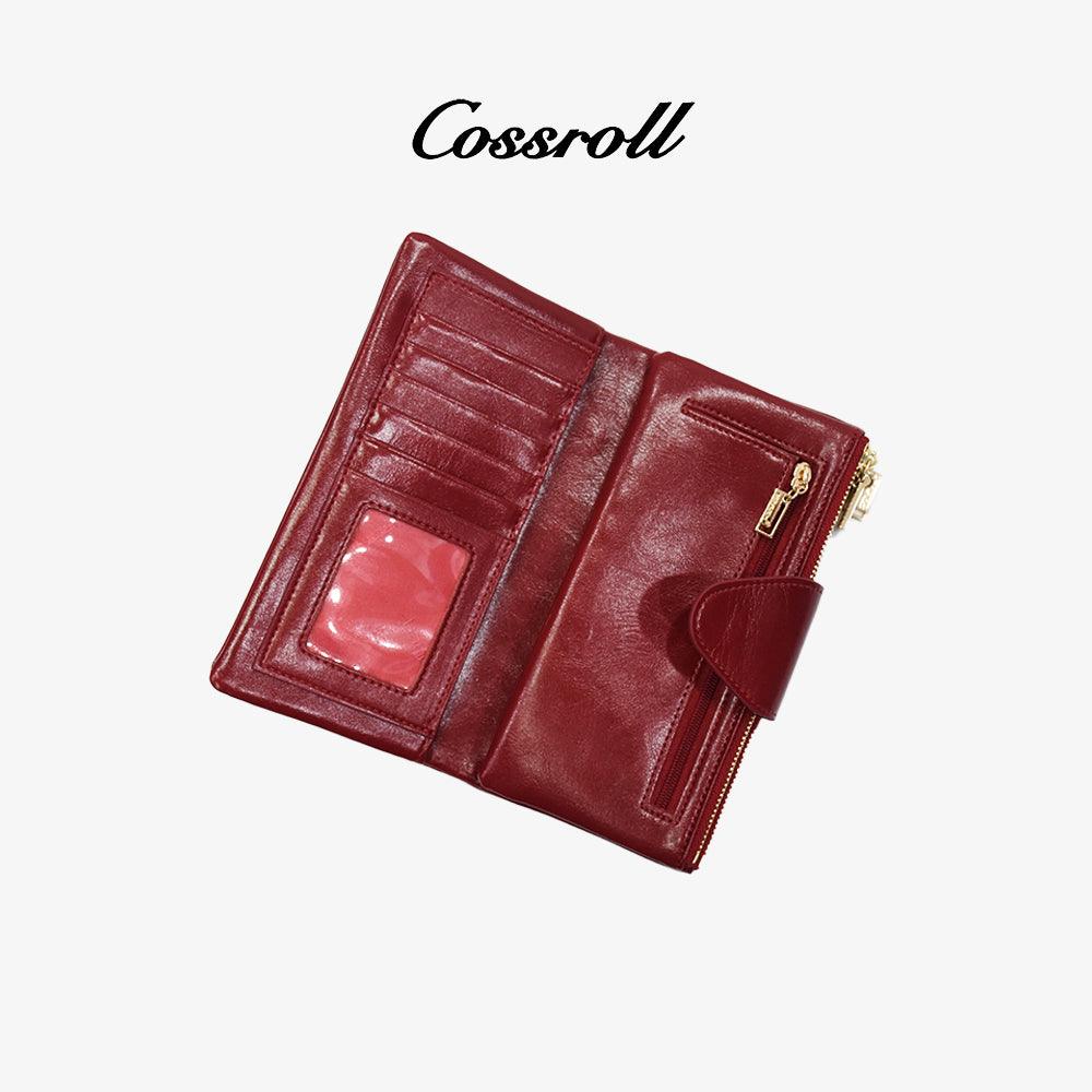 PU Leather Bifold Zipper Wallets For Ladies - cossroll.leather