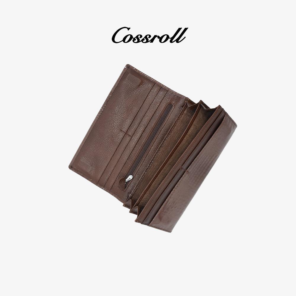 Glossy Elegant Women Long Leather Wallet - cossroll.leather