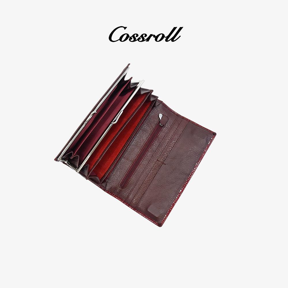 Glossy Ladies Leather Long Wallet - cossroll.leather