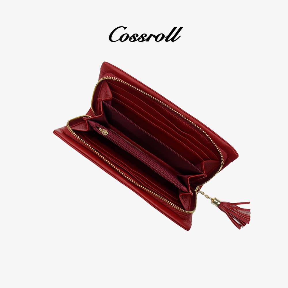 Leather Long Wallet With Tassel Customized Wholesale - cossroll.leather