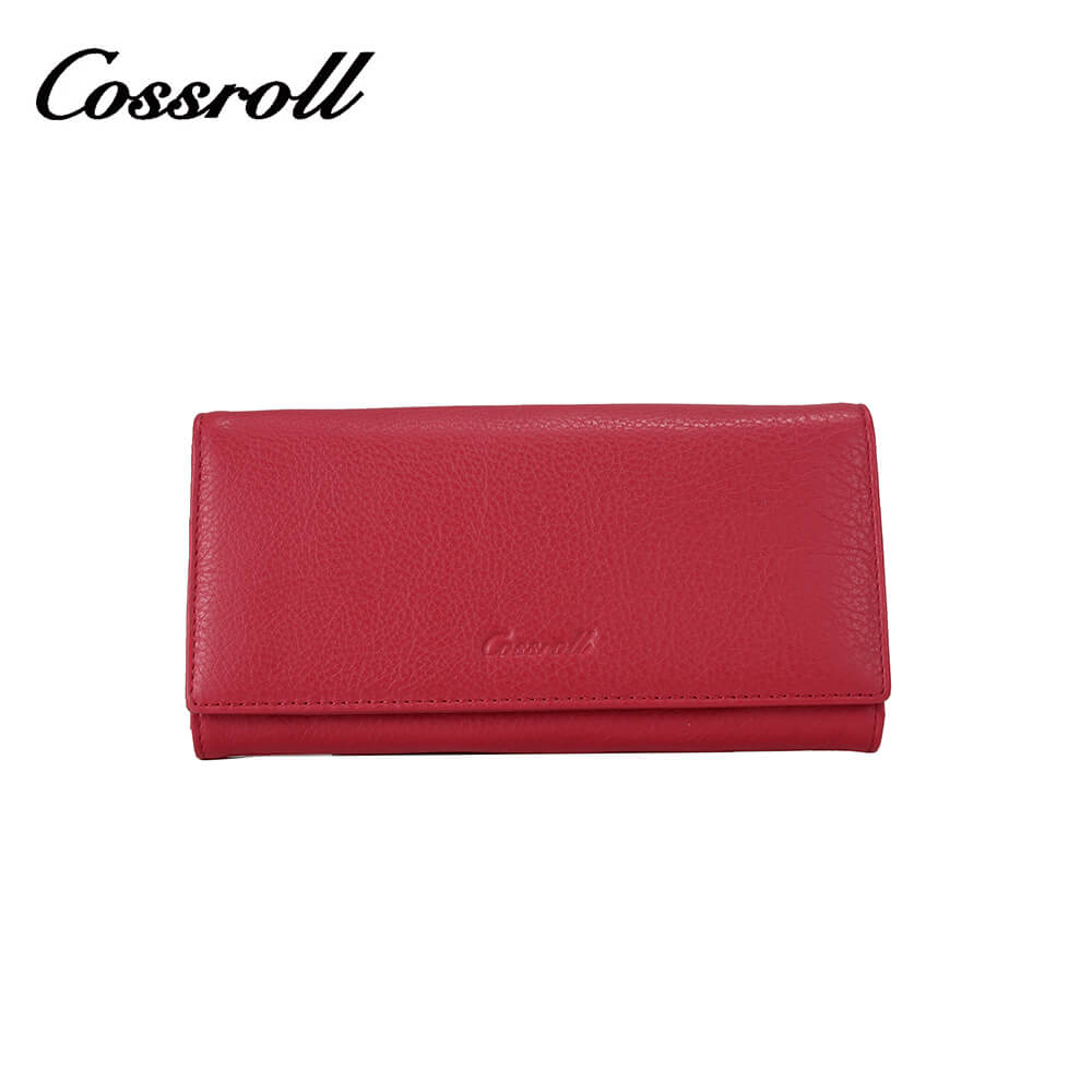 Women Long Lychee Cowhide Leather Wallet Manufacturer