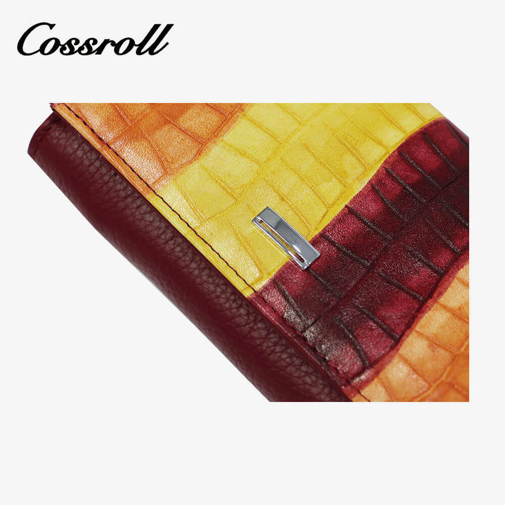 Thick Short Leather Wallet Manufacturer Tricolor For Women