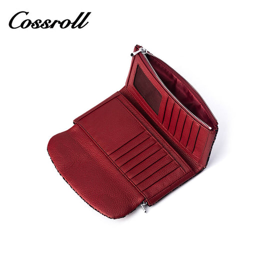 Cossroll Envelope Trifold Cowhide Leather Wallets Manufacturer