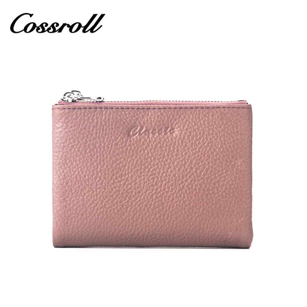 Cossroll Double Zip Short Real Leather Wallet Manufacturer