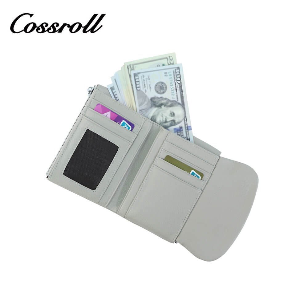 Cossroll Cowhide Leather Bifold Short Wallets Wholesale