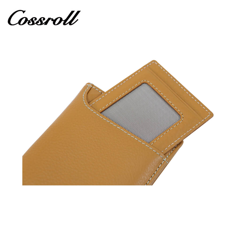 Cossroll Men Women Bifold Long Cowhide Leather Wallets Manufacturer