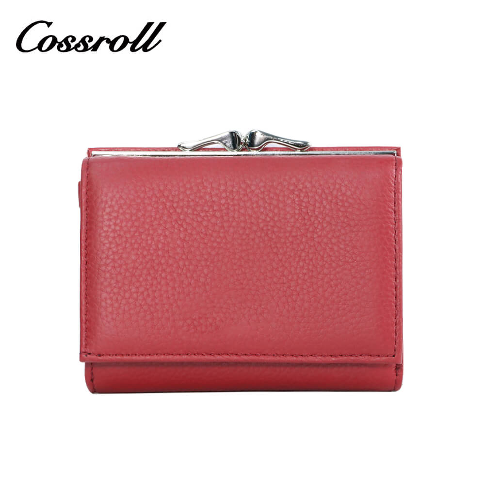 Cossroll Women Leather Coin Purse Trifold Short Wallets Wholesale Manufacturer