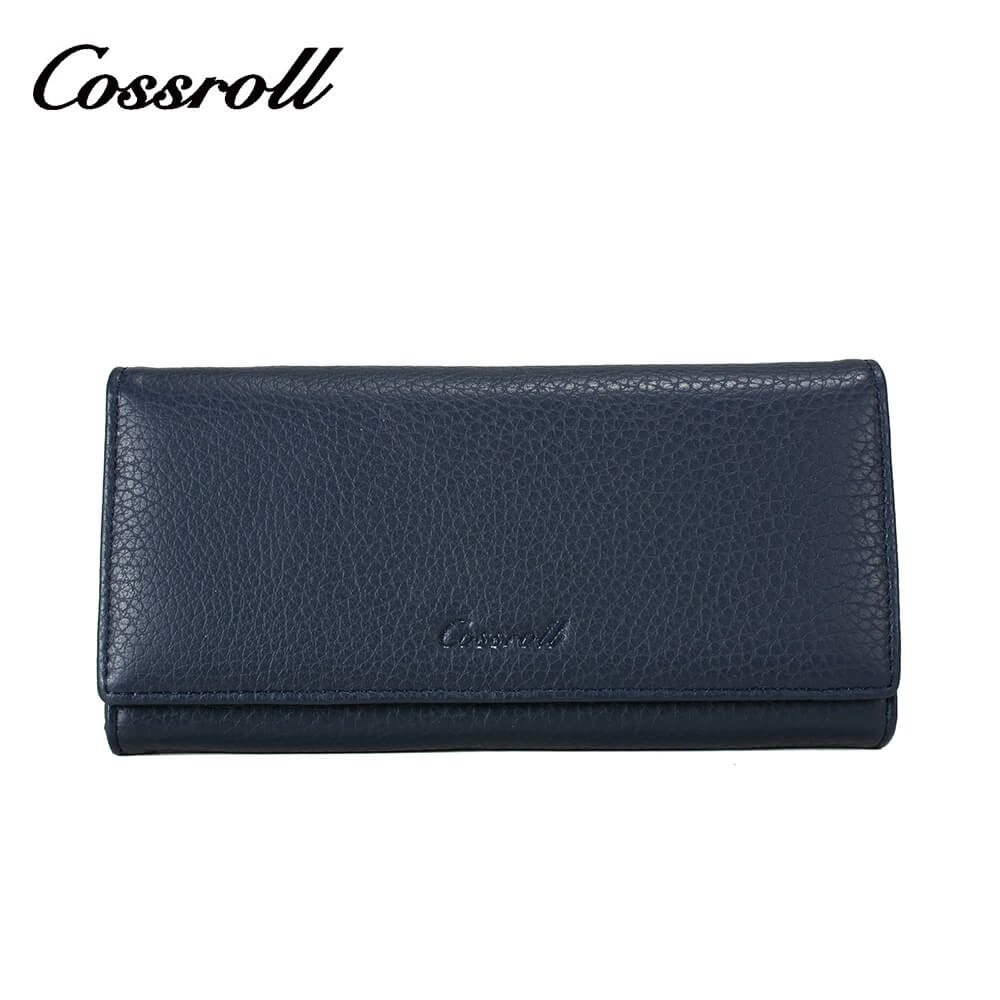 Women Long Cowhide Lychee Leather Wallet Manufacturer