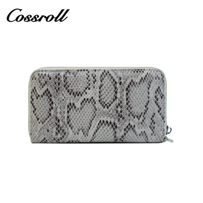 Cossroll Python Print Zipper Leather Wallets Manfacturer Wholesaler