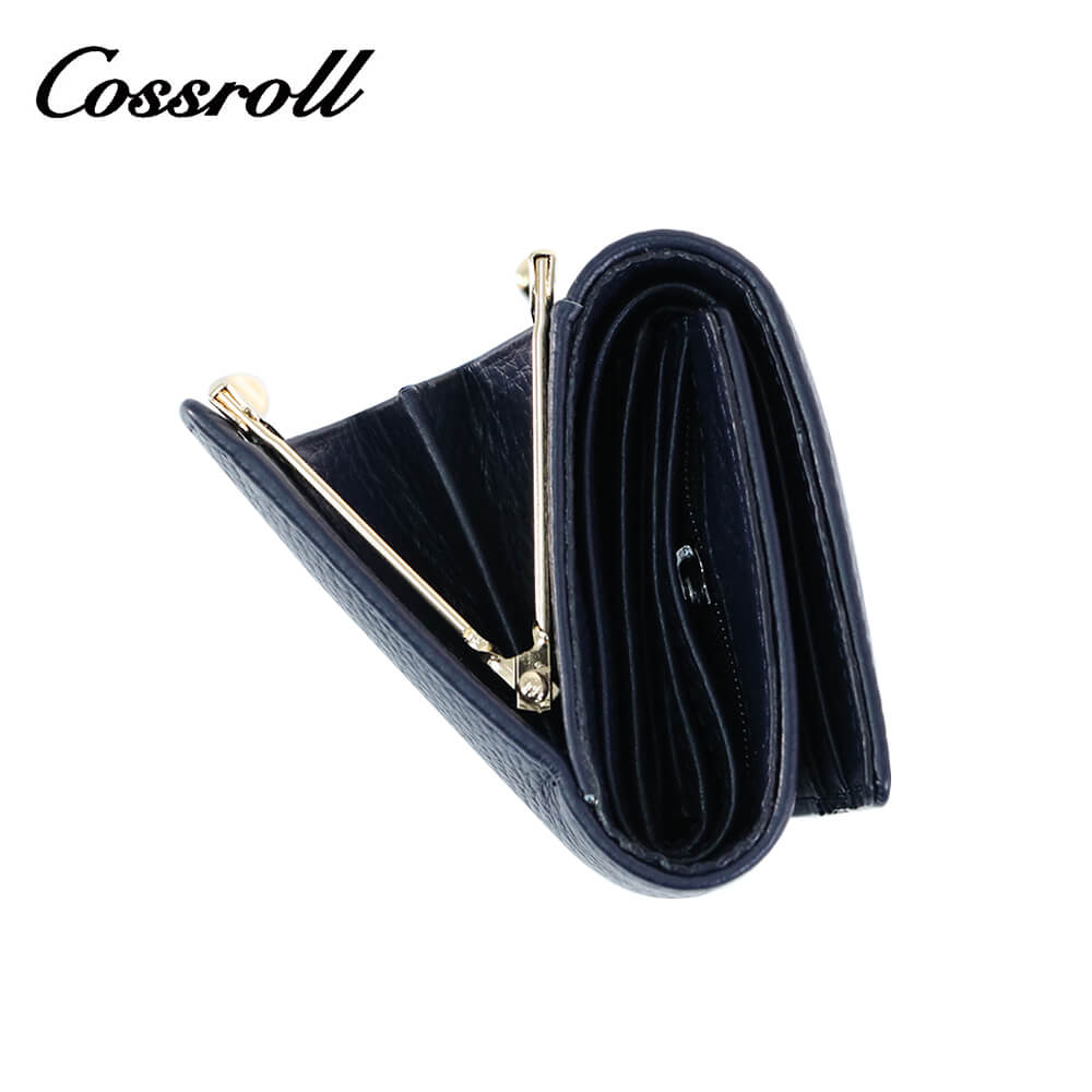 Cossroll Trifold Cowhide Leather Short Wallet Wholesale