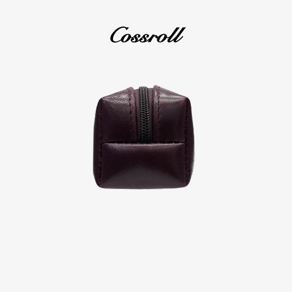 Leather Small Coin Pouch Zipper Key Wallet Manufacturer- cossroll.leather