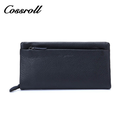 Cossroll Unisex Clutch Round Zip Lychee Leather Wallets Manufacturer