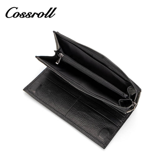Cossroll Clutch Wristlet Lychee Cowhide Leather Wallets Manufacturer