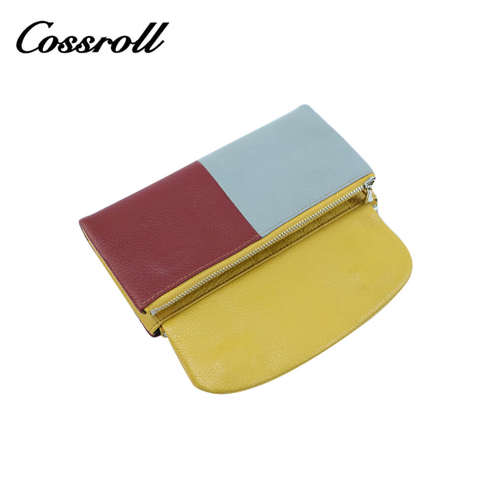 Cossroll Trifold Long Cowhide Leather Wallets Manufacturer