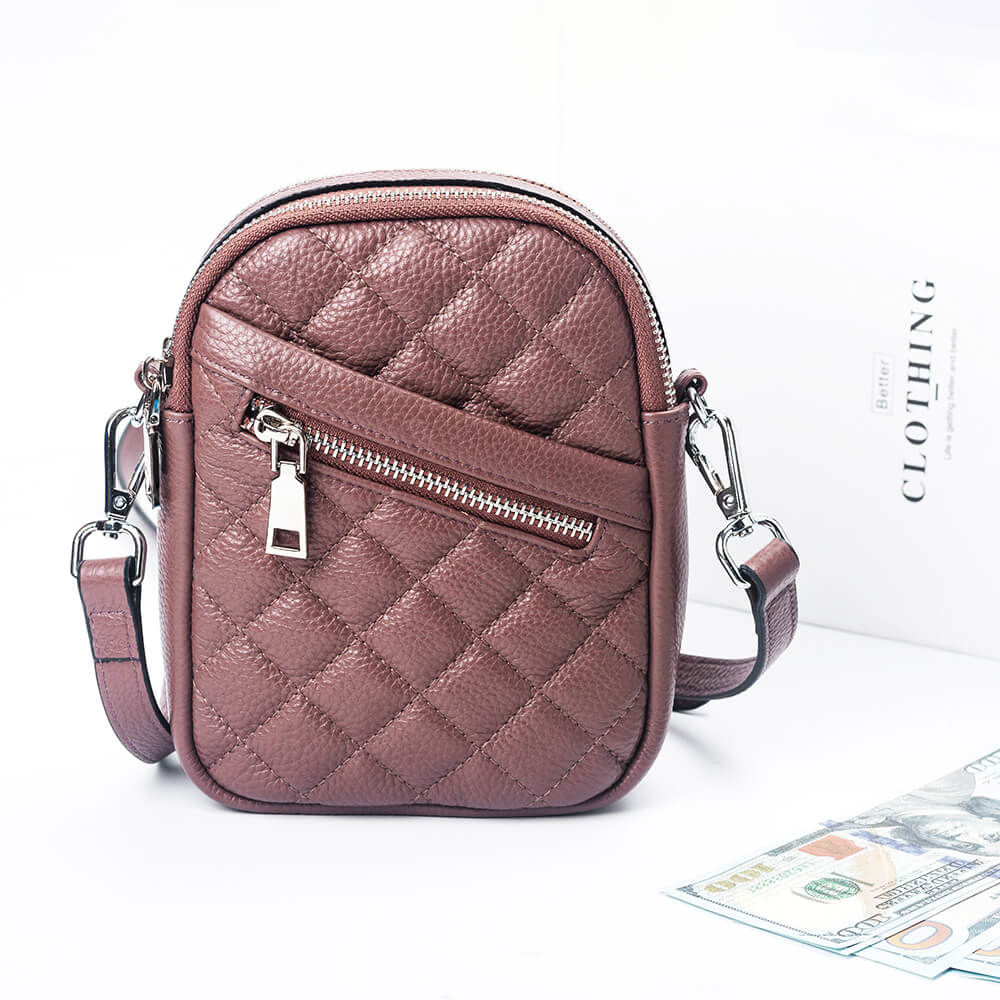 Cossroll Pebble Rhombus Cowhide Leather Crossbody Bag Manufacturer
