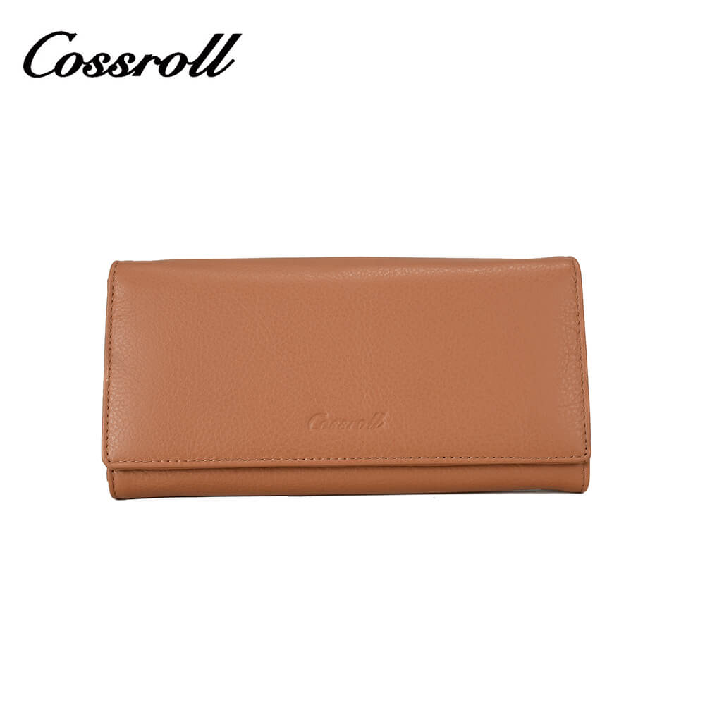 Women Long Lychee Cowhide Leather Wallet Manufacturer