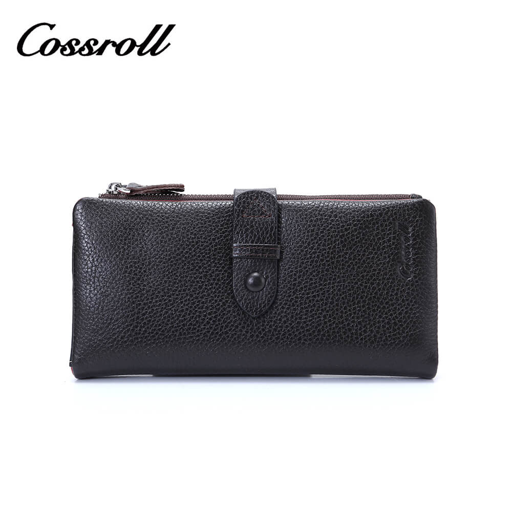 Women Cowhide Lychee Long Leather Wallet Manufacturer