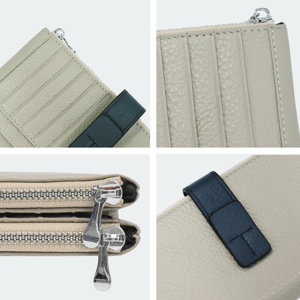 Double Zipper Long Leather Wallet