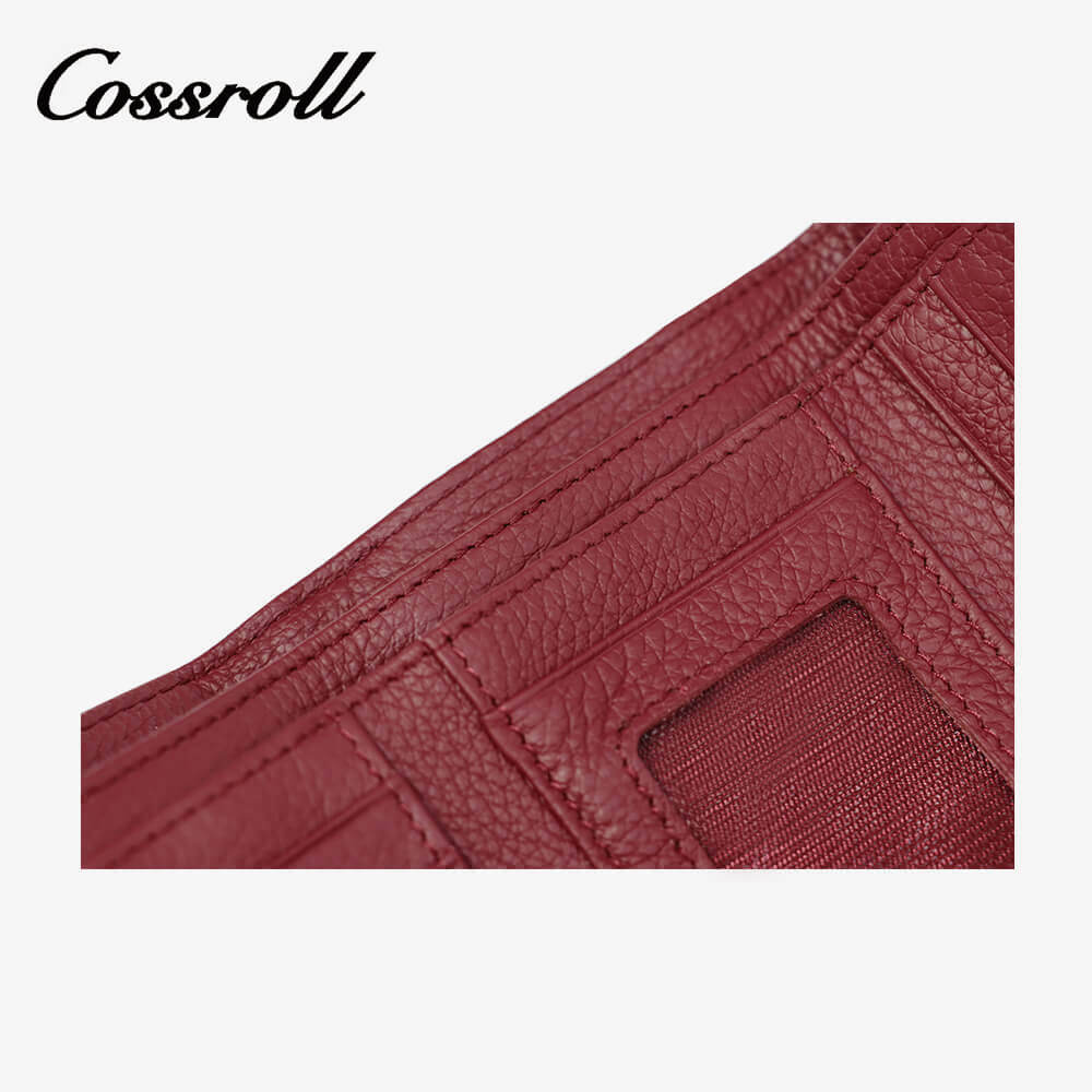 Thick Short Leather Wallet Manufacturer Tricolor For Women