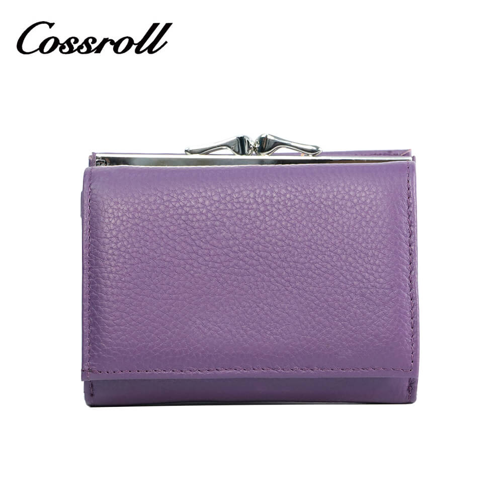 Cossroll Women Leather Coin Purse Trifold Short Wallets Wholesale Manufacturer