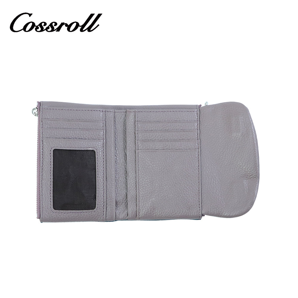 Trifold Short Cowhide Leather Wallets