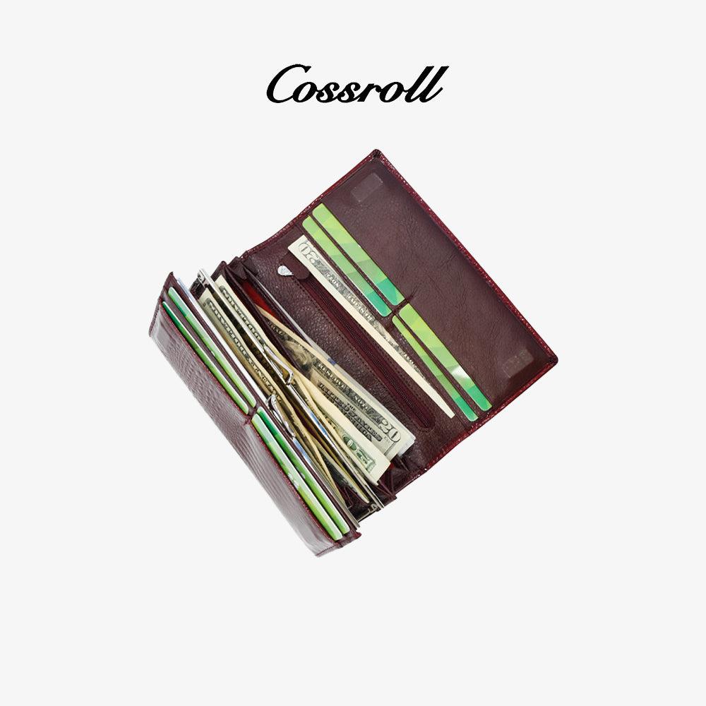 Glossy Ladies Leather Long Wallet - cossroll.leather