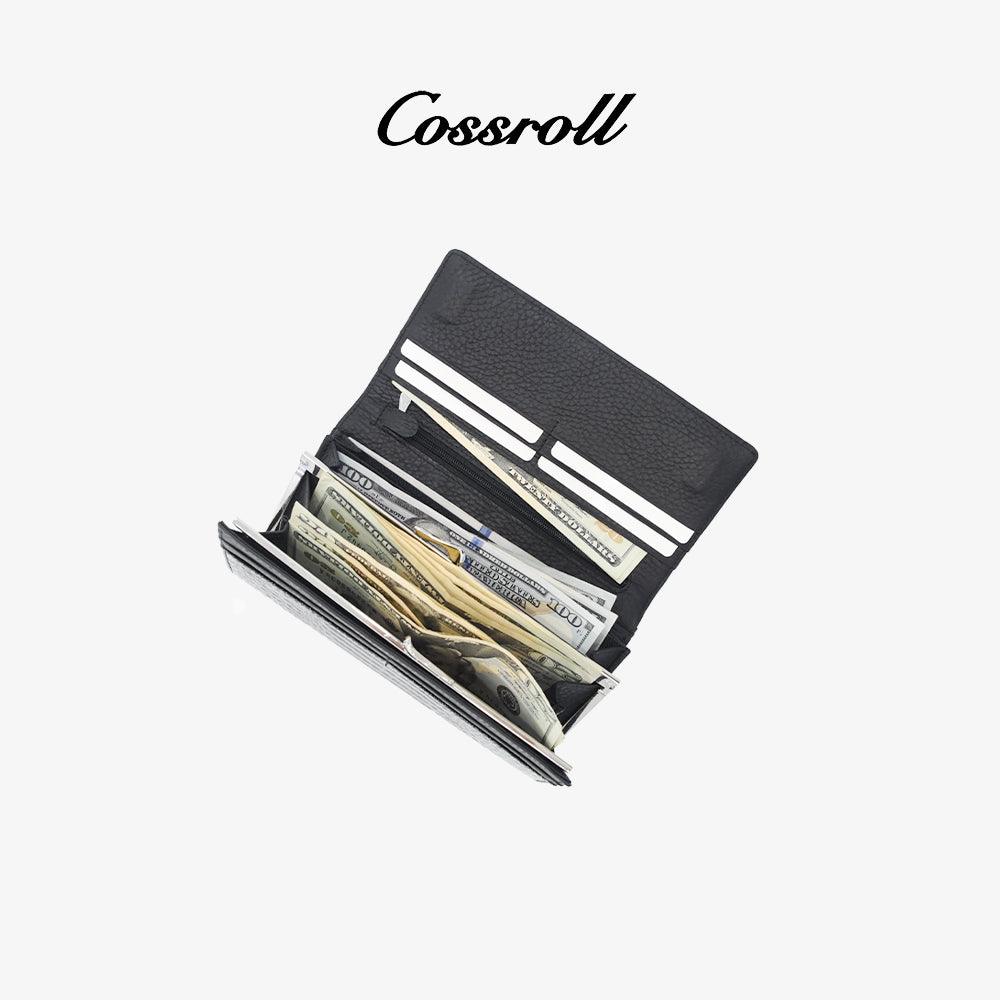 Glossy Genuine Leather Long Wallet Wholesale - cossroll.leather