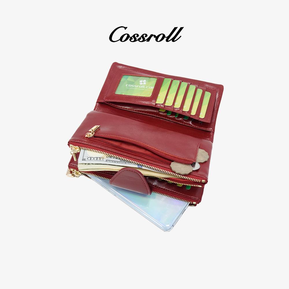 PU Leather Bifold Zipper Wallets For Ladies - cossroll.leather