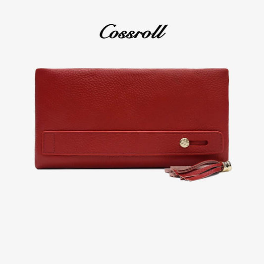 Leather Long Wallet With Tassel Customized Wholesale - cossroll.leather